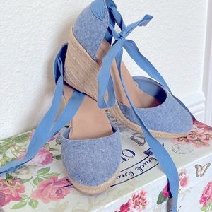 Lace Up Espadrille Wedges